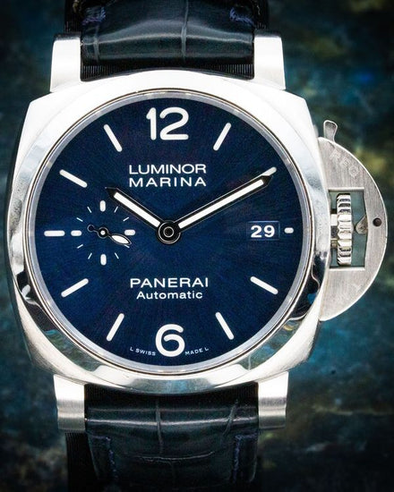 2020 Panerai Luminor Marina 1950 3 Days 42MM Blue Dial Leather Strap (PAM01393)