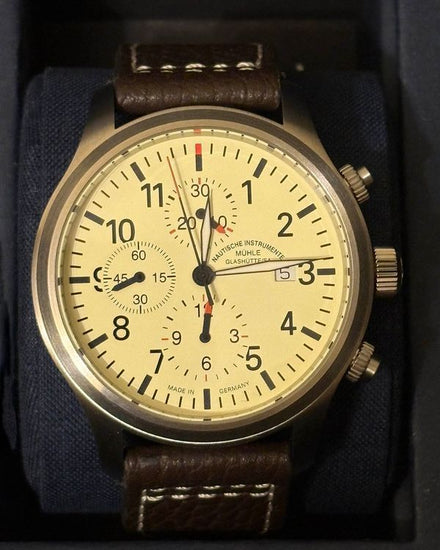 2019 Mühle Glashütte Terrasport I 44MM Cream Dial Leather Strap (M1-37-70)