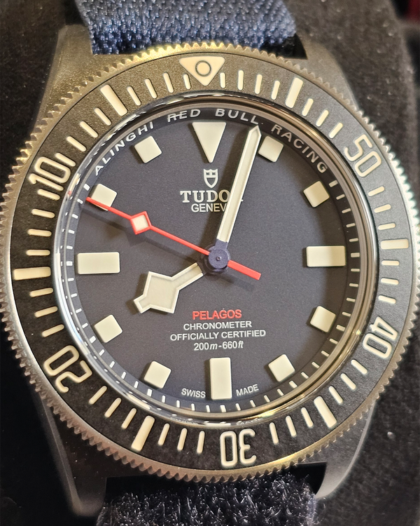 No Reserve - 2024 Tudor Pelagos FXD "Alinghi Red Bull Racing" 42MM Blue Dial Textile Strap (25707KN)
