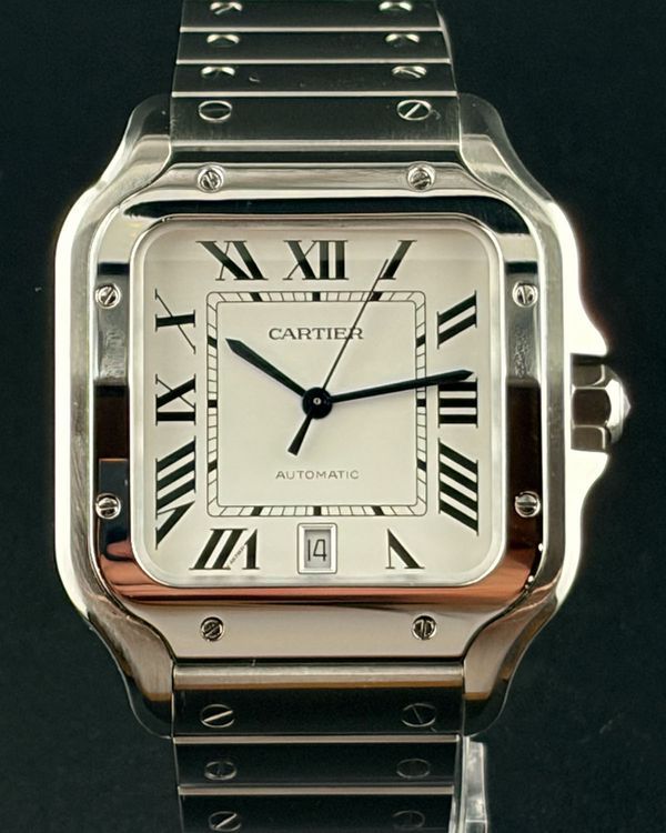 2023 Cartier Santos De Cartier 39.8MM White Dial Steel Bracelet (WSSA0018)