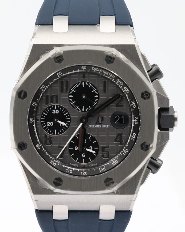 2014 Audemars Piguet Royal Oak Offshore Chronograph "Elephant" 42MM Grey Dial Aftermarket Rubber Strap (26470ST.OO.A104CR.01)
