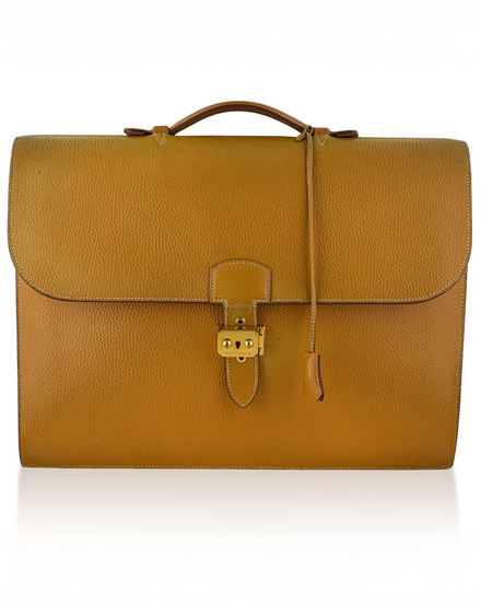 Hermès Accessories SacAdepeche  15.8 x 11.4 x 4IN Leather Gold-Plated Hardware Leather Strap (SacAdepeche 40)