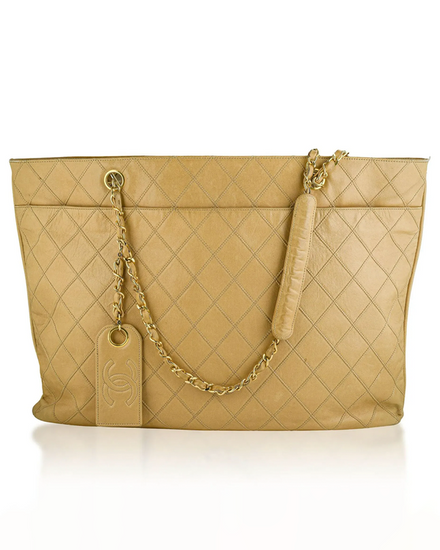 Chanel Accessories Shoulder Bag CC Beige 15.7 x 11 x 3.1IN Leather Gold-Plated Hardware Leather Strap (BS12132)