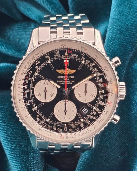 No Reserve - 2018 Breitling Navitimer 01 43MM Black Dial Steel Bracelet (AB012012/BB01)
