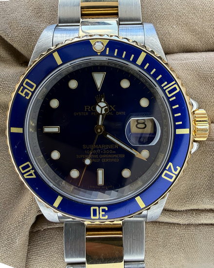 2003 Rolex Submariner Date "Bluesy" 40MM Blue Dial Two-Tone Oyster Bracelet (16613)