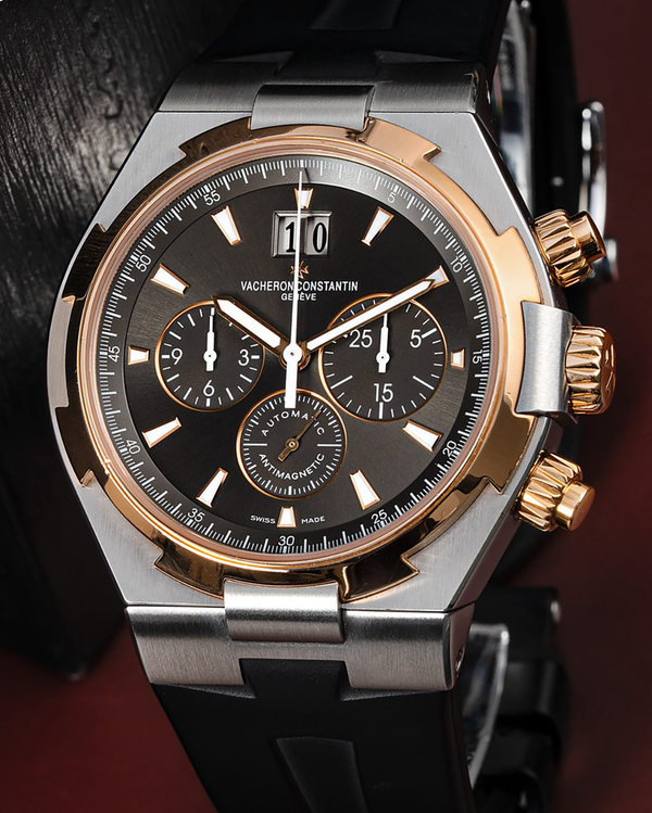 Vacheron Constantin Overseas Chronograph 42MM Black Dial Rubber Strap (49150/000M-9338)