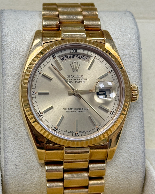 1980 Rolex Day-Date 36MM Champagne Dial Yellow Gold President Bracelet (18038)