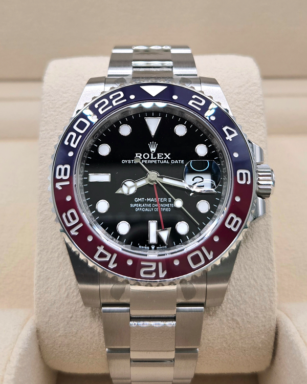 Unworn 2024 Rolex GMT-Master II "Pepsi" 40MM Black Dial Oyster Bracelet (126710BLRO)