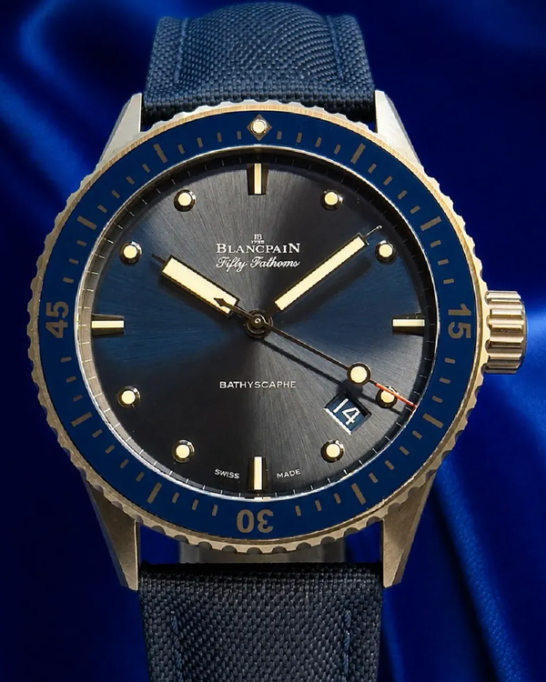 2024 Blancpain Fifty Fathoms Bathyscaphe 43.6MM Blue Dial Textile Strap (5000-0240-O52A)