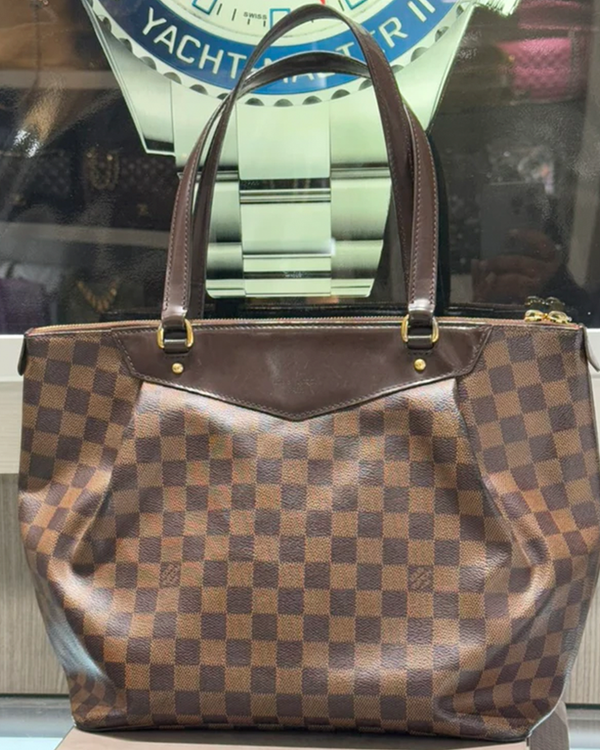 Louis Vuitton Accessories Westminster GM 12.25 x 10.5 x 6.75IN Damier Ebene Canvas Brass Hardware Leather Strap (Westminster GM)