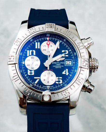 Breitling Avenger II 43MM Blue Dial Rubber Strap (A13381)