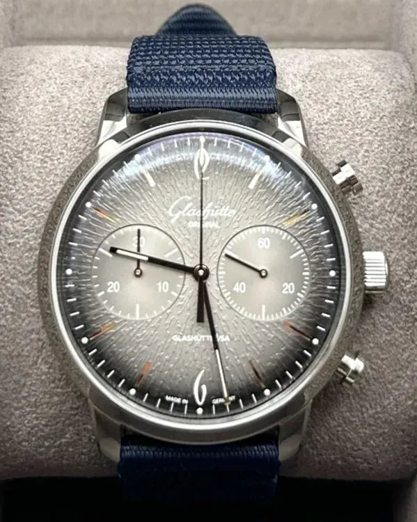 2025 Glashütte Original Sixties Chronograph Annual Edition 42MM Grey Dial Textile Strap (1-39-34-06-22-04)