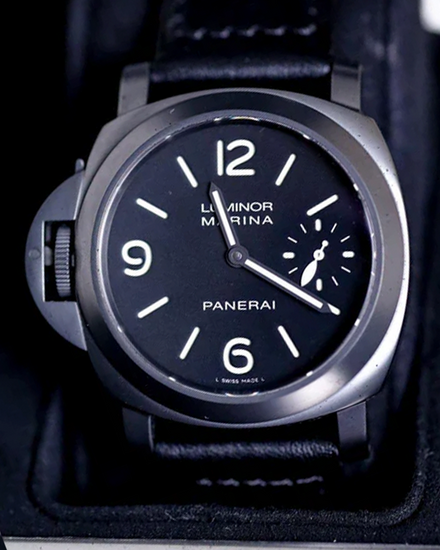 Panerai Luminor Marina Left  L.E. 44MM Black Dial Leather Strap (PAM00026)