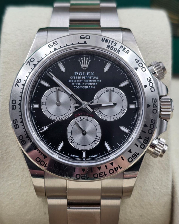 2025 Rolex Cosmograph Daytona 40MM Black Dial White Gold Oyster Bracelet (126509)