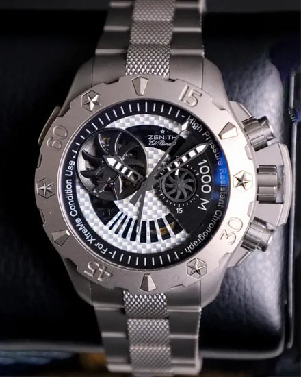 Zenith Defy El Primero Xtreme Stealth Open L. E. 46.5MM Carbon Dial Titanium Bracelet (95.0527.4021/02.M530)