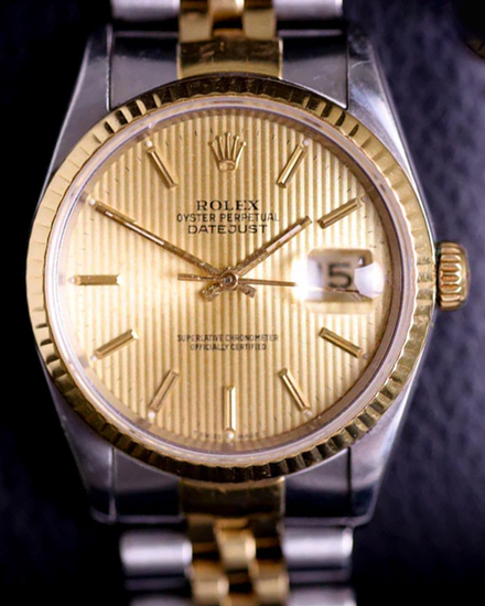 Rolex Datejust 36MM Champagne "Tapestry" Dial Two-Tone Jubilee Bracelet (16233)