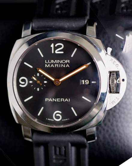 Panerai Luminor Marina 1950 L. E. 44MM Black Dial Rubber Strap (PAM00618)