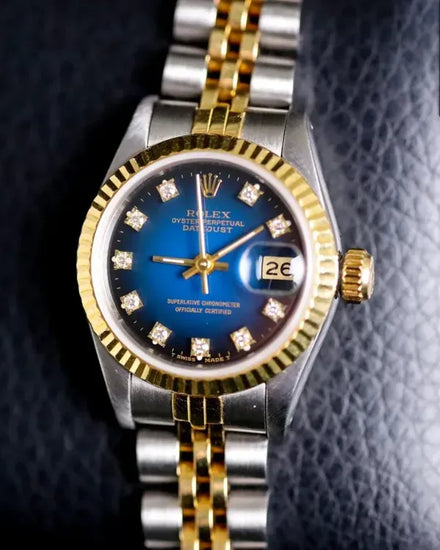 1988 Rolex Datejust 31MM Blue "Vignette" Dial Two-Tone Jubilee Bracelet (68273)