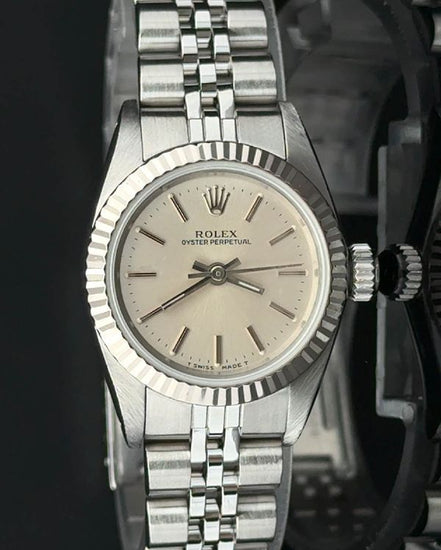 1990 Rolex Oyster Perpetual 26MM Silver Dial Jubilee Bracelet (67194)