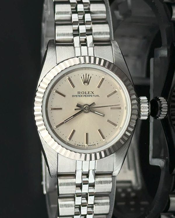 1990 Rolex Oyster Perpetual 26MM Silver Dial Jubilee Bracelet (67194)