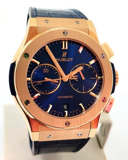 2024 Hublot Classic Fusion 42MM Blue Dial Leather Strap (541.OX.7180.LR)