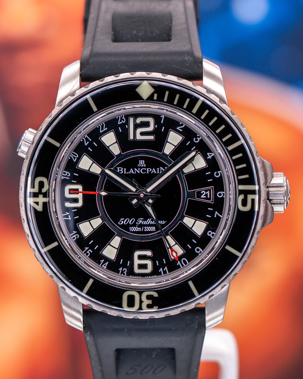 2021 Blancpain Fifty Fathoms GMT L.E. 48MM Black Dial Rubber Strap (50021-12B30-52B)