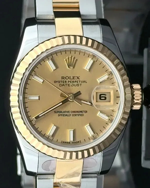 2015 Rolex Lady-Datejust 26MM Champagne Dial Two-Tone Jubilee Bracelet (179173)