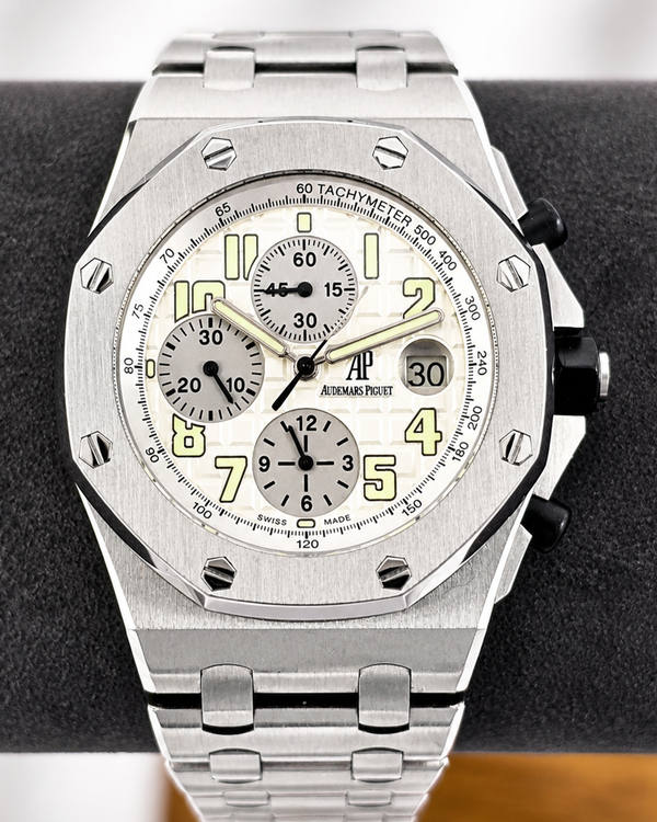 Audemars Piguet Royal Oak Offshore Chronograph 42MM White Dial Leather Strap (26020ST.OO.D001IN.02.A)