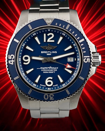 2022 Breitling Superocean 42MM Blue Dial Steel Bracelet (A17366)