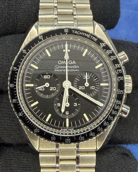 No Reserve - 2022 Omega Speedmaster Professional Moonwatch 42MM Black Dial Steel Bracelet (310.30.42.50.01.002)