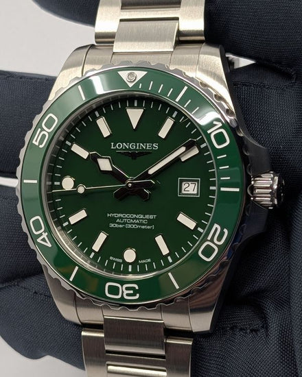 No Reserve - 2026 Longines HydroConquest 42MM Green Dial Steel Bracelet (L37884066)
