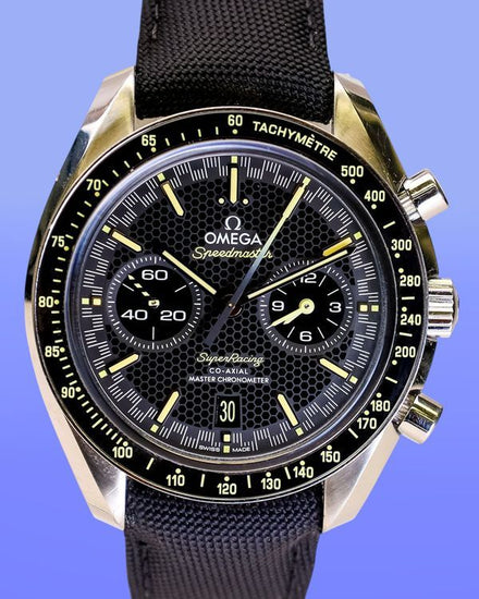 No Reserve - 2024 Omega Speedmaster Super Racing 44.25MM Black Dial Textile Strap (329.30.44.51.01.003)