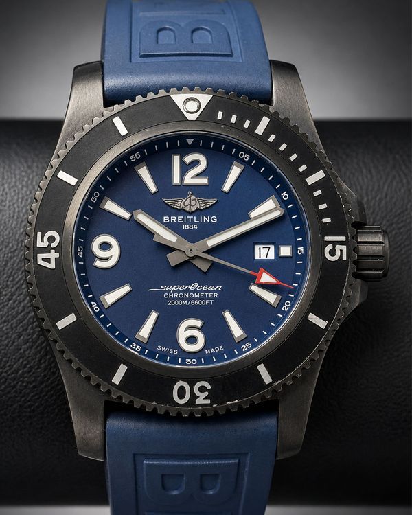 No Reserve - Breitling Superocean 46MM Blue Dial Rubber Strap (M17368)