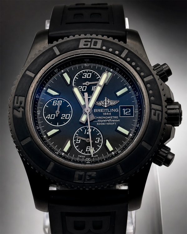 No Reserve - 2018 Breitling Superocean Chronograph II L.E. 46MM Black Dial Rubber Strap (M13341)