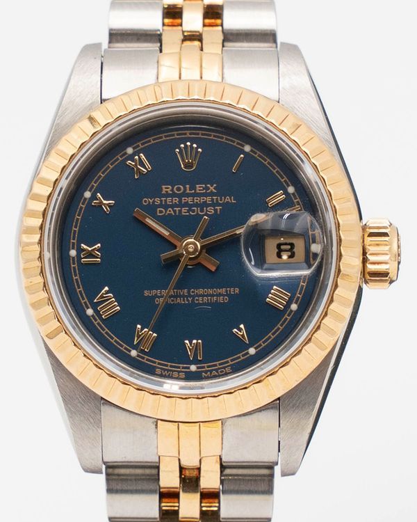1986 Rolex Lady-Datejust 26MM Blue Dial Two-Tone Jubilee Bracelet (69173)