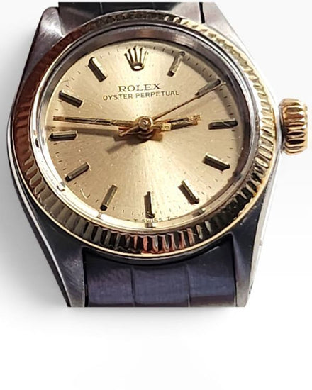 Rolex Oyster Perpetual Lady 24MM Champagne Dial Oyster Bracelet (6619)