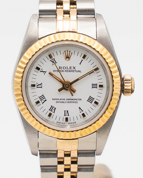 2000 Rolex Oyster Perpetual 26MM White Dial Two-Tone Jubilee Bracelet (76193)
