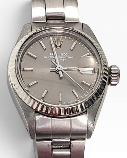 1980 Rolex Oyster Perpetual Lady Date 26MM Silver Dial Oyster Bracelet (6917)