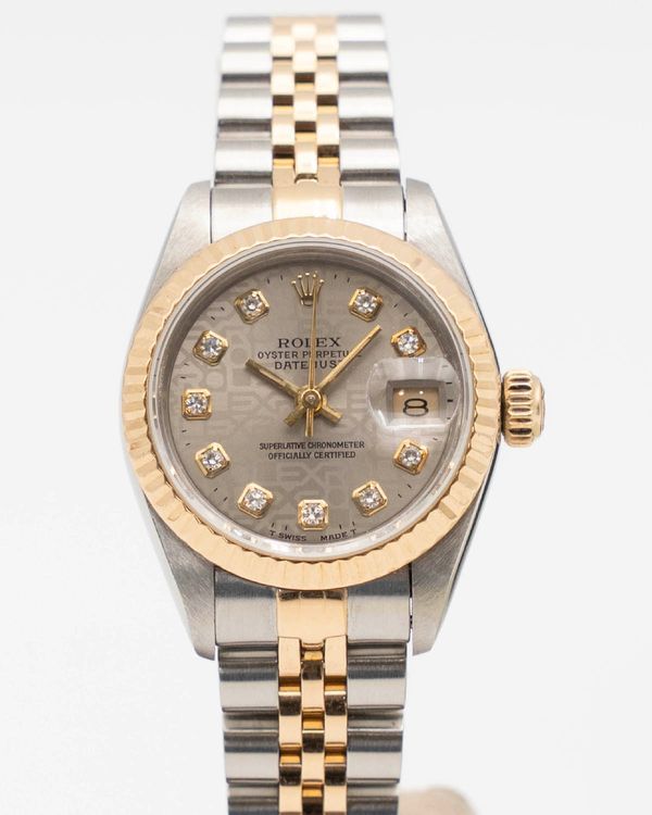 1991 (X Serial) Rolex Lady-Datejust 26MM Grey "Jubilee Motif" Dial Two-Tone Jubilee Bracelet (69173)
