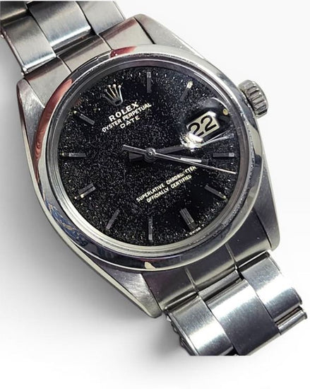 Rolex Oyster Perpetual Date 34MM Black "Stardust" Dial Oyster Bracelet (1500)