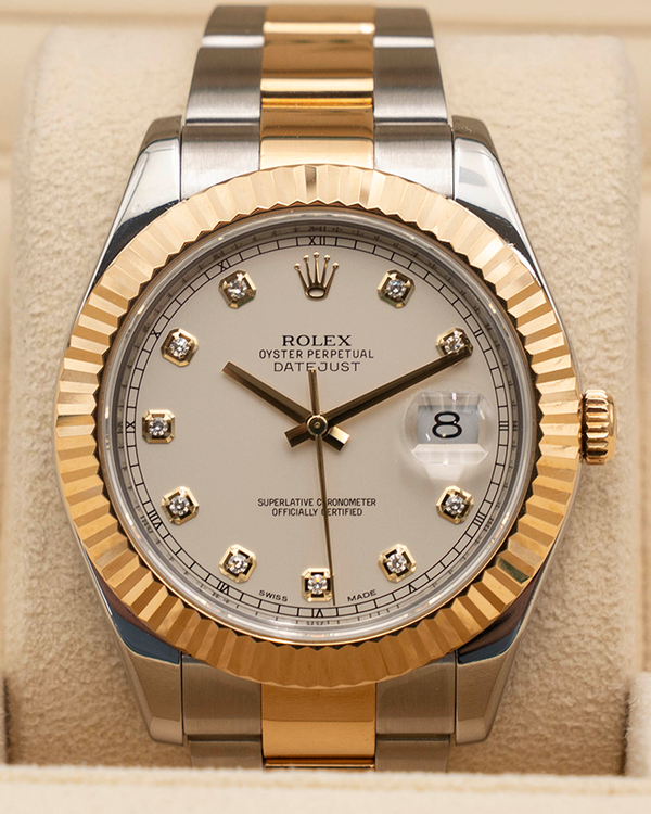 2013 Rolex Datejust II 41MM Ivory Dial Two-Tone Oyster Bracelet (116333)