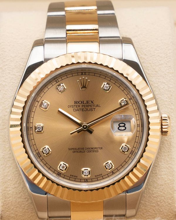 2010 Rolex Datejust II 41MM Champagne Dial Two-Tone Oyster Bracelet (116333)