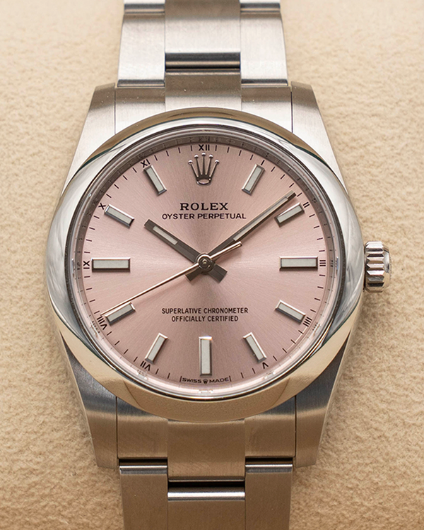 2022 Rolex Oyster Perpetual 34MM Sundust Dial Oyster Bracelet (124200)