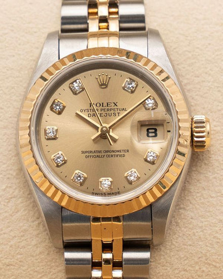 Rolex Lady-Datejust 26MM Champagne Dial Two-Tone Jubilee Bracelet (69173)