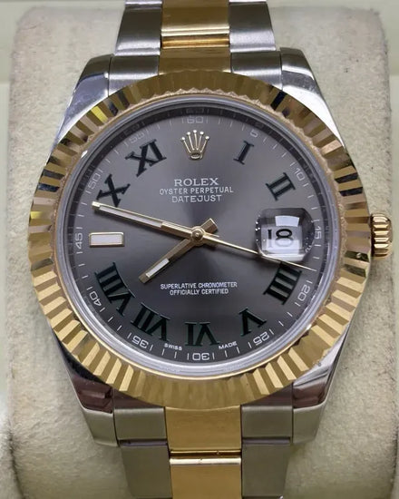 2014 Rolex Datejust II "Wimbledon" 41MM Slate Dial Two-Tone Oyster Bracelet (116333)