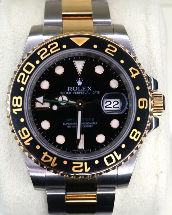 2006 Rolex GMT-Master II 40MM Black Dial Two-Tone Oyster Bracelet (116713LN)