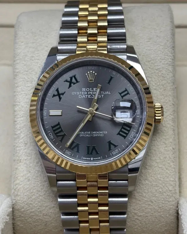 2021 Rolex Datejust "Wimbledon" 36MM Slate Dial Two-Tone Jubilee Bracelet (126233)