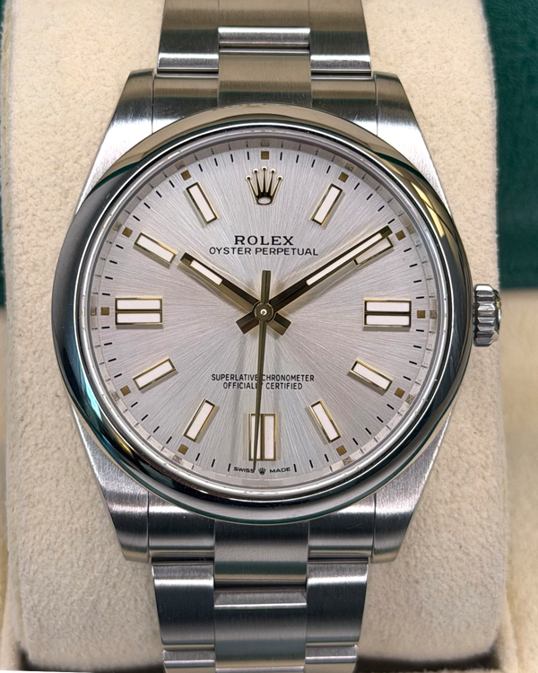 2024 Rolex Oyster Perpetual 41MM Silver Dial Oyster Bracelet (124300)