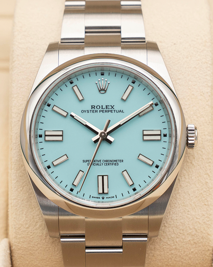 2020 Rolex Oyster Perpetual 41MM Turquoise Dial Oyster Bracelet (124300)