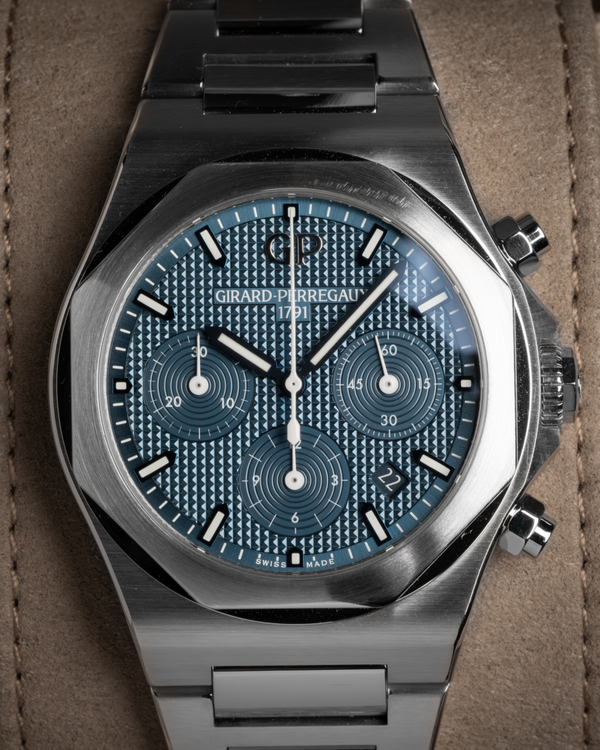 2022 Girard Perregaux Laureato Chronograph 42MM Blue Dial Steel Bracelet (81020-11-431-11A)